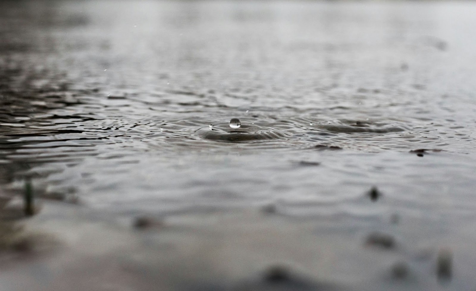 rain droplet hitting puddle