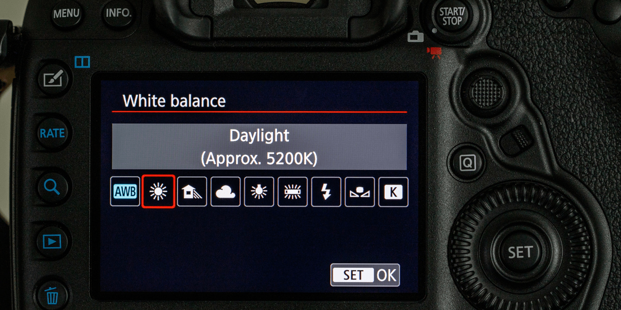 Low Light Photography settings for white balance on camera