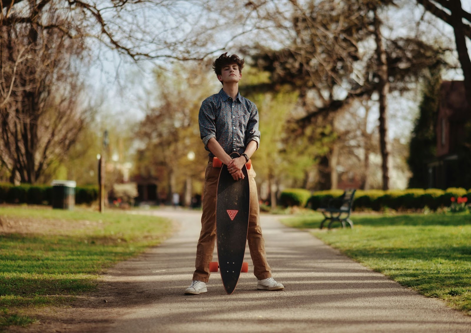 senior portrait with prop